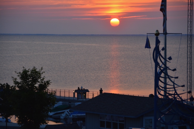 sunset over water